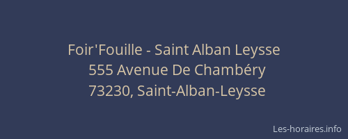 Foir'Fouille - Saint Alban Leysse