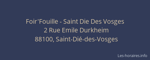 Foir'Fouille - Saint Die Des Vosges
