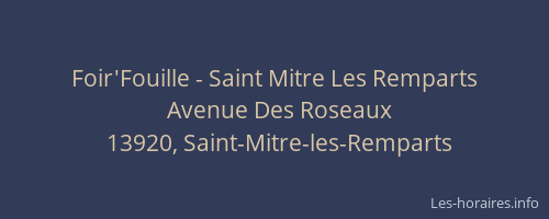 Foir'Fouille - Saint Mitre Les Remparts