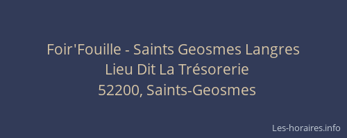 Foir'Fouille - Saints Geosmes Langres