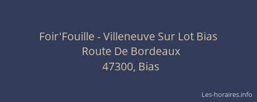Foir'Fouille - Villeneuve Sur Lot Bias