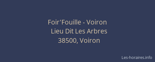 Foir'Fouille - Voiron