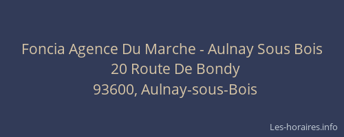 Foncia Agence Du Marche - Aulnay Sous Bois