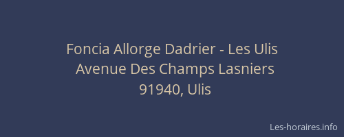 Foncia Allorge Dadrier - Les Ulis