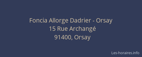 Foncia Allorge Dadrier - Orsay