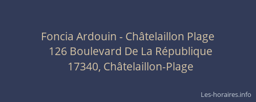 Foncia Ardouin - Châtelaillon Plage