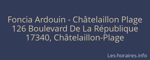 Foncia Ardouin - Châtelaillon Plage