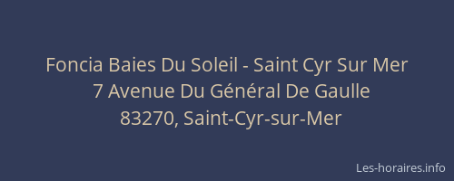 Foncia Baies Du Soleil - Saint Cyr Sur Mer