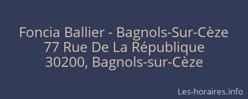 Foncia Ballier - Bagnols-Sur-Cèze