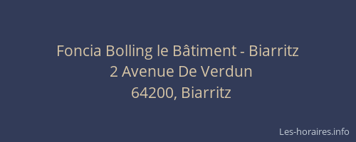 Foncia Bolling le Bâtiment - Biarritz