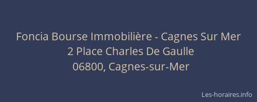 Foncia Bourse Immobilière - Cagnes Sur Mer