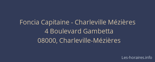 Foncia Capitaine - Charleville Mézières