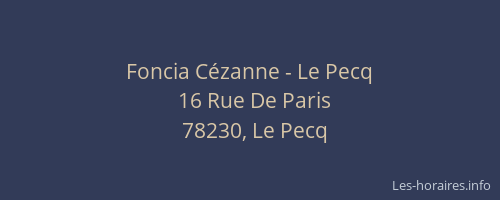 Foncia Cézanne - Le Pecq