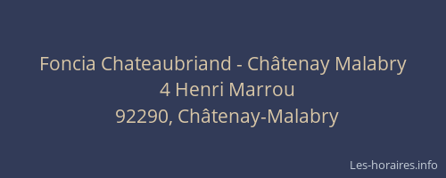 Foncia Chateaubriand - Châtenay Malabry