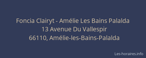 Foncia Clairyt - Amélie Les Bains Palalda