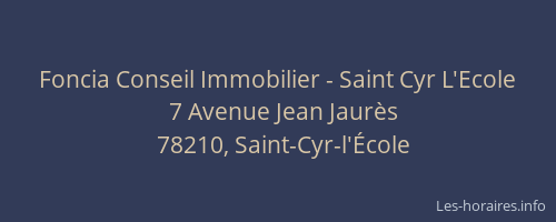Foncia Conseil Immobilier - Saint Cyr L'Ecole