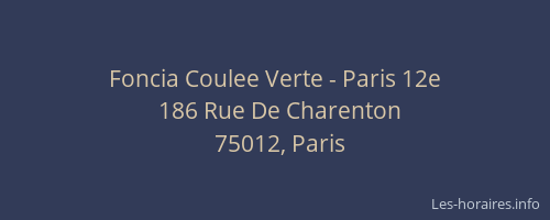Foncia Coulee Verte - Paris 12e