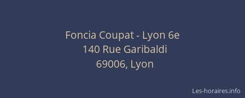 Foncia Coupat - Lyon 6e
