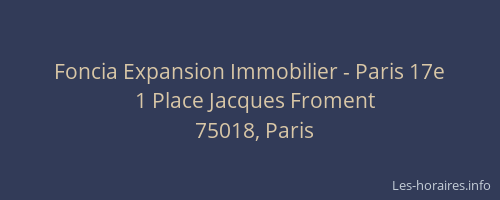 Foncia Expansion Immobilier - Paris 17e