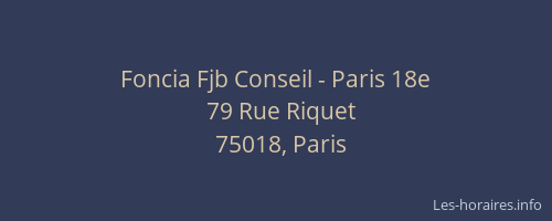 Foncia Fjb Conseil - Paris 18e