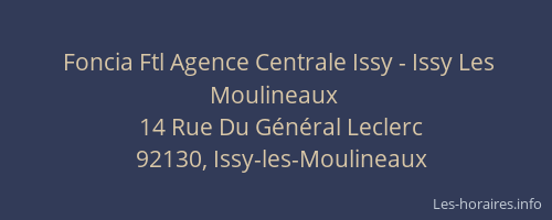 Foncia Ftl Agence Centrale Issy - Issy Les Moulineaux