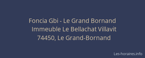 Foncia Gbi - Le Grand Bornand