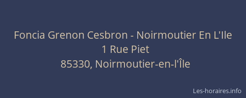 Foncia Grenon Cesbron - Noirmoutier En L'Ile
