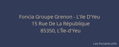 Foncia Groupe Grenon - L'Ile D'Yeu