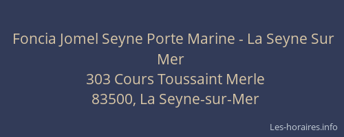 Foncia Jomel Seyne Porte Marine - La Seyne Sur Mer