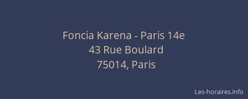 Foncia Karena - Paris 14e