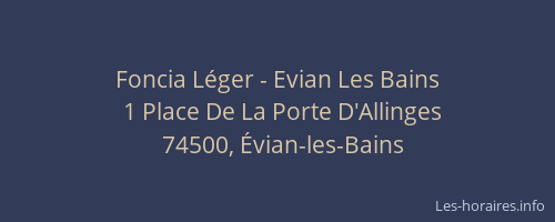 Foncia Léger - Evian Les Bains