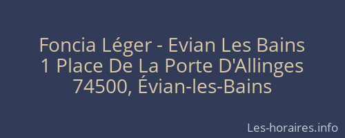 Foncia Léger - Evian Les Bains