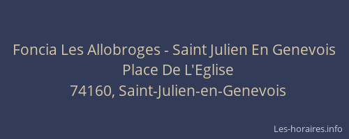 Foncia Les Allobroges - Saint Julien En Genevois