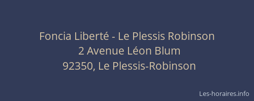 Foncia Liberté - Le Plessis Robinson