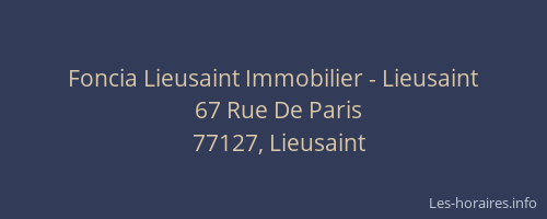 Foncia Lieusaint Immobilier - Lieusaint