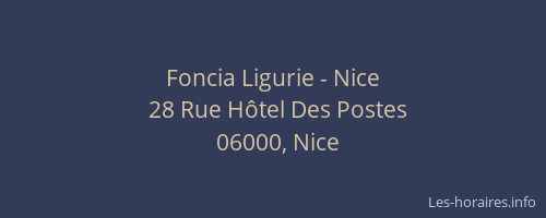 Foncia Ligurie - Nice