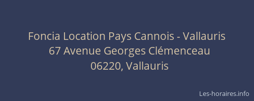 Foncia Location Pays Cannois - Vallauris