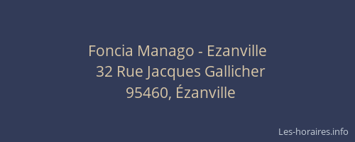 Foncia Manago - Ezanville