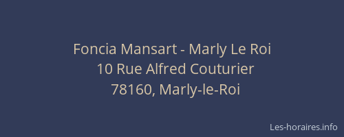 Foncia Mansart - Marly Le Roi