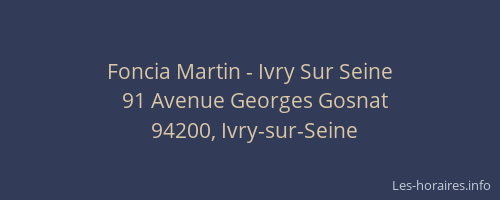 Foncia Martin - Ivry Sur Seine