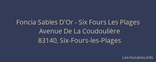 Foncia Sables D'Or - Six Fours Les Plages