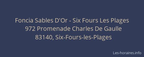 Foncia Sables D'Or - Six Fours Les Plages