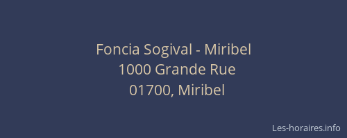 Foncia Sogival - Miribel