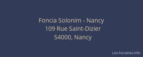 Foncia Solonim - Nancy