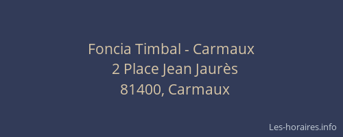 Foncia Timbal - Carmaux