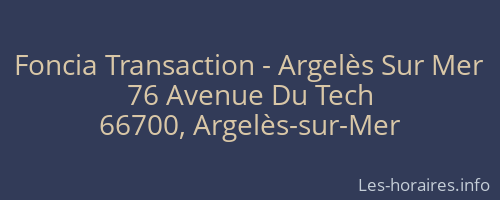 Foncia Transaction - Argelès Sur Mer