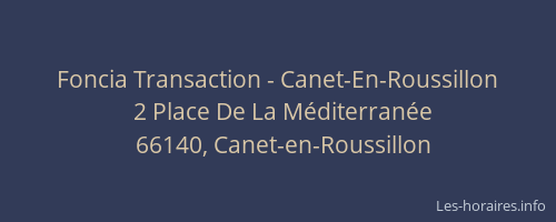Foncia Transaction - Canet-En-Roussillon