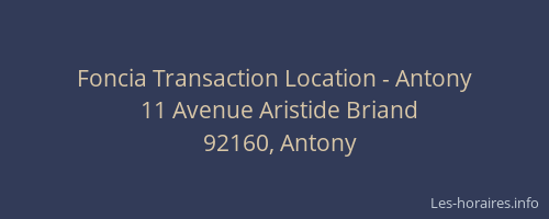 Foncia Transaction Location - Antony