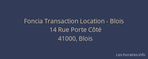 Foncia Transaction Location - Blois