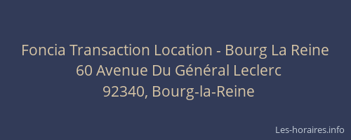 Foncia Transaction Location - Bourg La Reine